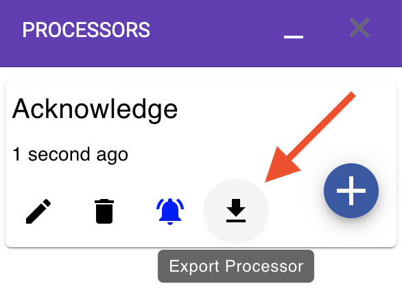 Export Processor Button
